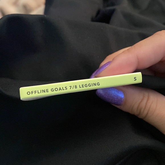 OFFLINE By Aerie Goals High Waisted Pocket 7/8 Legging in Black Size S - Picture 9 of 12